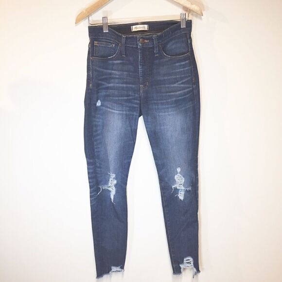 Madewell High Waisted Distressed Skinny Jeans 27 W - Picture 1 of 10